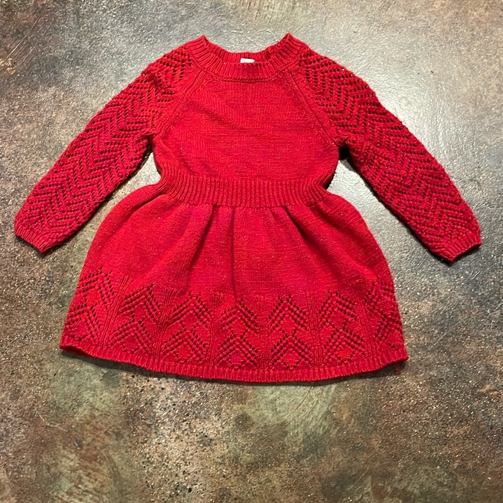 Adorable red sweater dress 18months